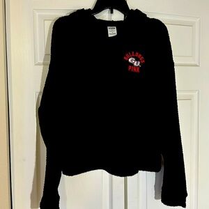 Pink Victoria Secret cropped hoodie.